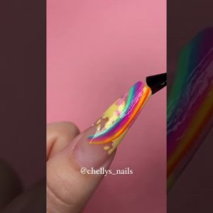 Rainbow Splatter 🌈 💅| Chelly_nails | Subscribe for more #short #nailart ❣️