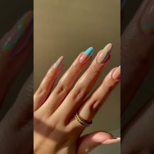 Simple colorful nail art for summer 🌈😍❣️ | CR: avrnailswatches | Subscribe for more ❣️#nailart