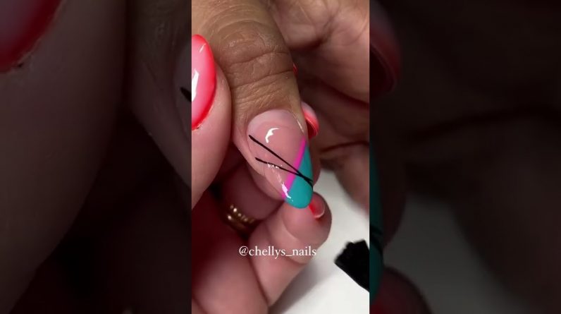Amazing Nail Art tutorial for summer 💚 | chelly_nails | Subscribe for more ❣️