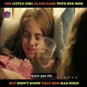 The little girl plays game with her mother without knowing that she was deadd